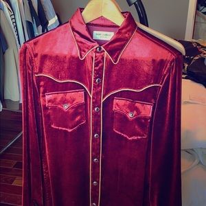 Saint Laurent Velvet Western Shirt - M